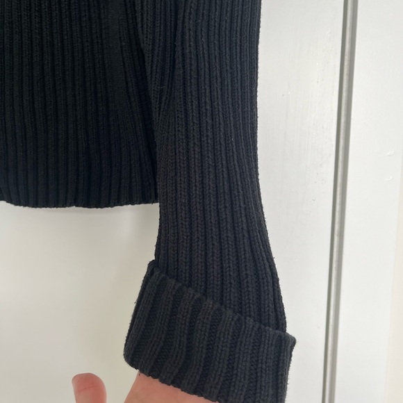 100% cotton ribbed knit zip up sweater - Picture 4 of 6